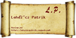 Lehőcz Patrik névjegykártya